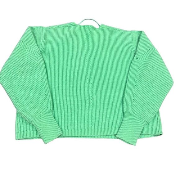 TAHARI LIMON GREEN Cropped knit sweater size M - Picture 2 of 6